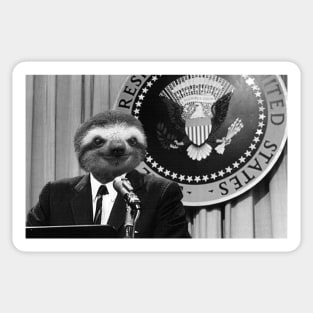 Sloth as President of America Sticker